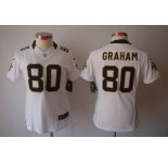 nike women nfl jerseys new orleans saints #80 graham white[nike limited]