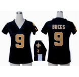 nike women nfl jerseys new orleans saints #9 brees black[draft him ii top]