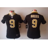 nike women nfl jerseys new orleans saints #9 brees black[nike limited]