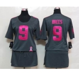 nike women nfl jerseys new orleans saints #9 brees dk.grey[breast cancer awareness]