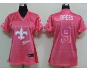 nike women nfl jerseys new orleans saints #9 brees pink[2012 fem fan]