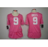 nike women nfl jerseys new orleans saints #9 brees pink[breast cancer awareness]