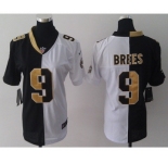 nike women nfl jerseys new orleans saints #9 brees white-black[ split]