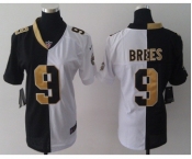 nike women nfl jerseys new orleans saints #9 brees white-black[ split]