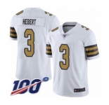 Youth New Orleans Saints #3 Bobby Hebert Limited White Rush Vapor Untouchable 100th Season Football Jersey