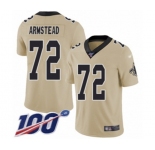Youth New Orleans Saints #72 Terron Armstead Limited Gold Inverted Legend 100th Season Football Jersey