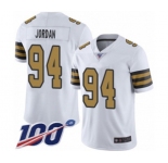 Youth New Orleans Saints #94 Cameron Jordan Limited White Rush Vapor Untouchable 100th Season Football Jersey