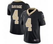 Youth Nike New Orleans Saints #4 Tom Savage Black Team Color Vapor Untouchable Limited Player NFL Jersey