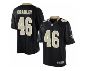 Youth Nike New Orleans Saints #46 Ken Crawley Limited Black Team Color NFL Jersey