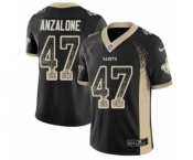 Youth Nike New Orleans Saints #47 Alex Anzalone Limited Black Rush Drift Fashion NFL Jersey