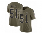 Youth Nike New Orleans Saints #51 Sam Mills Limited Olive 2017 Salute to Service NFL Jersey