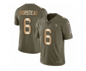 Youth Nike New Orleans Saints #6 Thomas Morstead Limited Olive Gold 2017 Salute to Service NFL Jersey