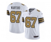 Youth Nike New Orleans Saints #67 Larry Warford Limited White Rush NFL Jersey