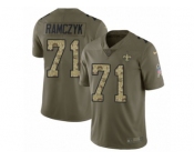 Youth Nike New Orleans Saints #71 Ryan Ramczyk Limited Olive Camo 2017 Salute to Service NFL Jersey