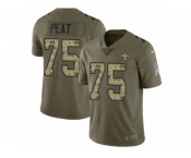 Youth Nike New Orleans Saints #75 Andrus Peat Limited Olive Camo 2017 Salute to Service NFL Jersey