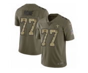 Youth Nike New Orleans Saints #77 Willie Roaf Limited Olive Camo 2017 Salute to Service NFL Jersey