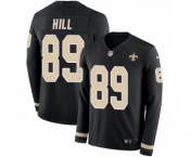 Youth Nike New Orleans Saints #89 Josh Hill Limited Black Therma Long Sleeve NFL Jersey