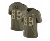 Youth Nike New Orleans Saints #89 Josh Hill Limited Olive Camo 2017 Salute to Service NFL Jersey