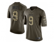 Youth Nike New Orleans Saints #9 Drew Brees Green Stitched NFL Limited 2015 Salute to Service Jersey