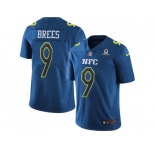 Youth Nike New Orleans Saints #9 Drew Brees Navy Stitched NFL Limited NFC 2017 Pro Bowl Jersey