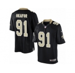 Youth Nike New Orleans Saints #91 Alex Okafor Limited Black Team Color NFL Jersey