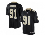 Youth Nike New Orleans Saints #91 Alex Okafor Limited Black Team Color NFL Jersey