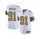 Youth Nike New Orleans Saints #91 Alex Okafor Limited White Rush NFL Jersey