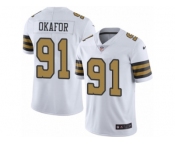 Youth Nike New Orleans Saints #91 Alex Okafor Limited White Rush NFL Jersey
