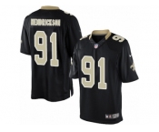 Youth Nike New Orleans Saints #91 Trey Hendrickson Limited Black Team Color NFL Jersey