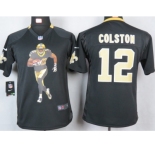 nike youth nfl jerseys new orleans saints #12 colson black [portrait fashion]