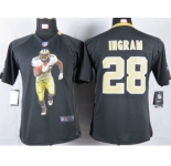 nike youth nfl jerseys new orleans saints #28 ingram black [portrait fashion]