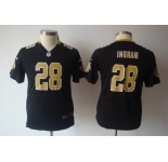 nike youth nfl jerseys new orleans saints #28 ingram black[nike]