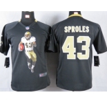 nike youth nfl jerseys new orleans saints #43 sproles black [portrait fashion]