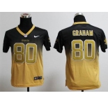 nike youth nfl jerseys new orleans saints #80 graham black-gold[nike drift fashion][second version]