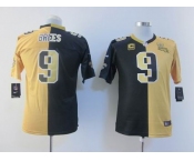 nike youth nfl jerseys new orleans saints #9 brees black-gold[Elite split]