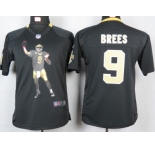 nike youth nfl jerseys new orleans saints #9 brees black [portrait fashion]