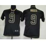 nike youth nfl jerseys new orleans saints #9 brees black[lights out]