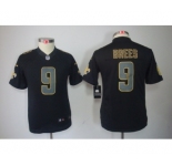 nike youth nfl jerseys new orleans saints #9 brees black[nike impact limited]