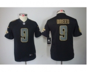 nike youth nfl jerseys new orleans saints #9 brees black[nike impact limited]