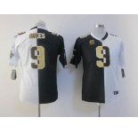 nike youth nfl jerseys new orleans saints #9 brees white-black[Elite split]