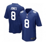 Men's New York Giants #8 Daniel Jones Game Royal Blue Team Color Football Jersey