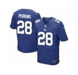 Men's Nike New York Giants #28 Paul Perkins Elite Royal Blue Team Color NFL Jersey
