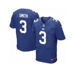 Men's Nike New York Giants #3 Geno Smith Elite Royal Blue Team Color NFL Jersey