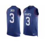 Men's Nike New York Giants #3 Geno Smith Limited Royal Blue Player Name & Number Tank Top NFL Jersey