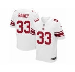 Men's Nike New York Giants #33 Bobby Rainey Elite White NFL Jersey