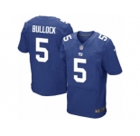 Men's Nike New York Giants #5 Randy Bullock Elite Royal Blue Team Color NFL Jersey