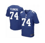 Men's Nike New York Giants #74 Ereck Flowers Elite Royal Blue Team Color NFL Jersey