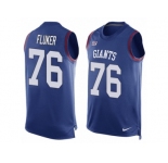 Men's Nike New York Giants #76 D.J. Fluker Limited Royal Blue Player Name & Number Tank Top NFL Jersey