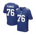 Men's Nike New York Giants #76 Ereck Flowers Elite Royal Blue Team Color NFL Jersey