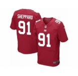 Men's Nike New York Giants #91 Kelvin Sheppard Elite Red Alternate NFL Jersey